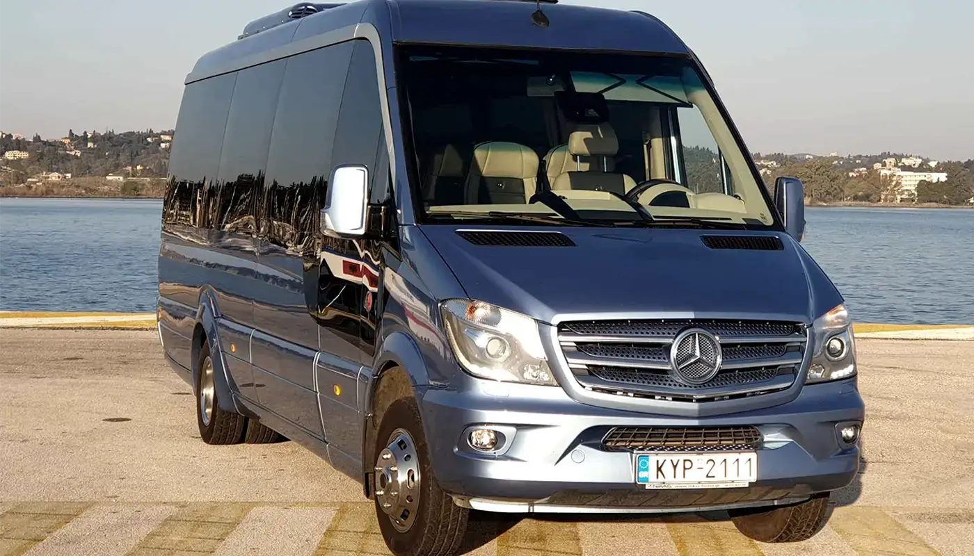The sixteen-seat minibus used for cruise groups and larger parties