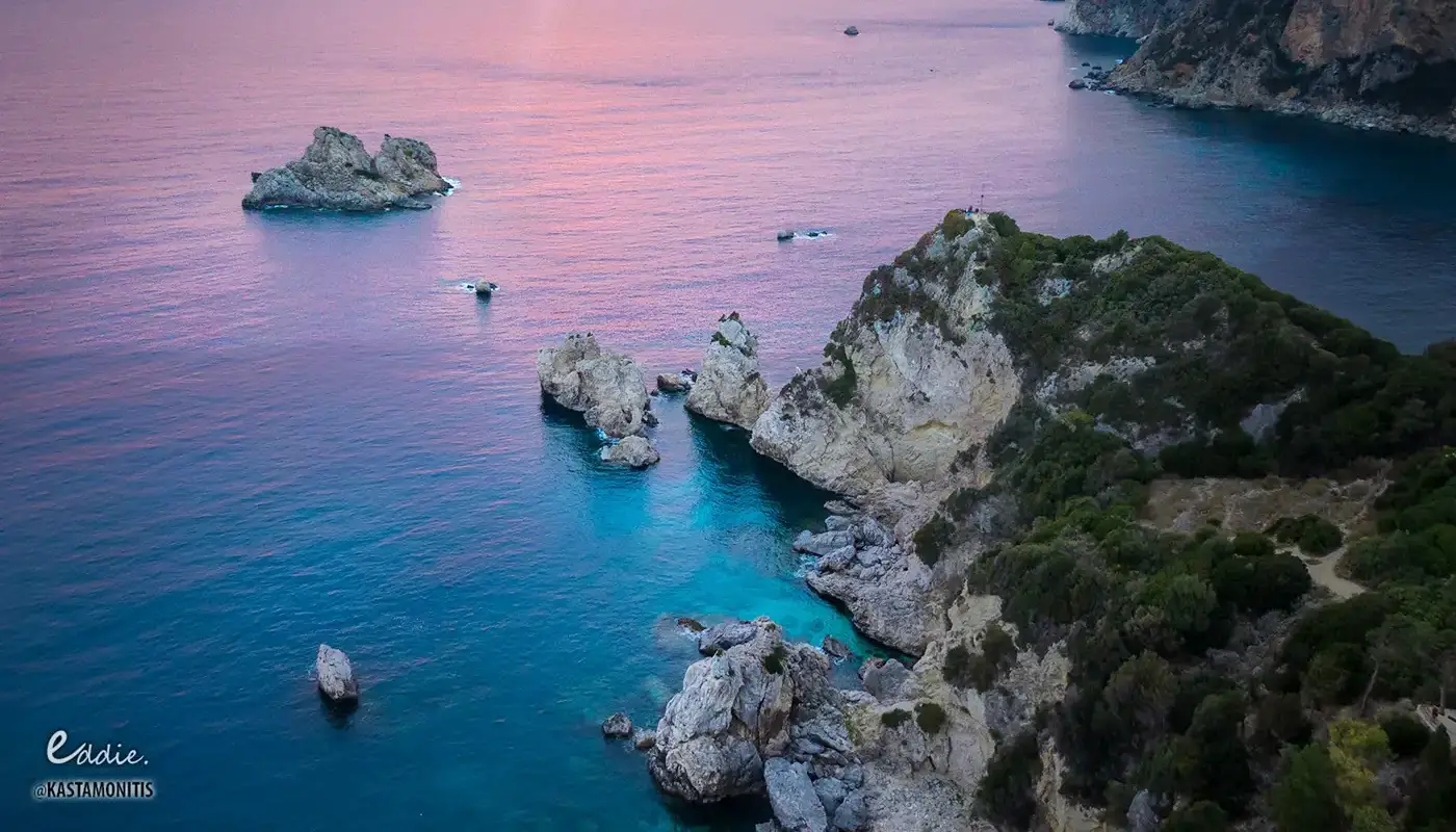 The Corfu coastline from the road above Palaiokastritsa