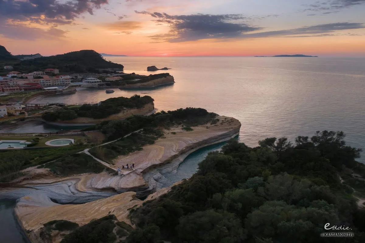 A swimming cove reached only on foot